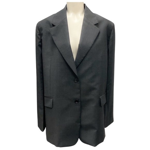 PRADA DARK GREY 2023 CLASSIC WOOL BLAZER - Picture 1 of 6